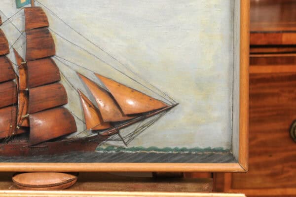 Framed Boat Diorama ca. 1890 - Image 6