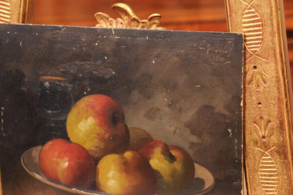 Still Life Painting, Oil on Board, France 19th Century - Image 10