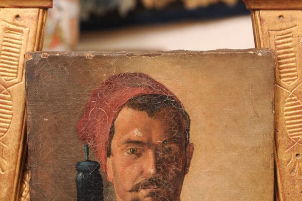 19th Century French Oil on Canvas Portrait of a Man, "Zouavve" - Image 5