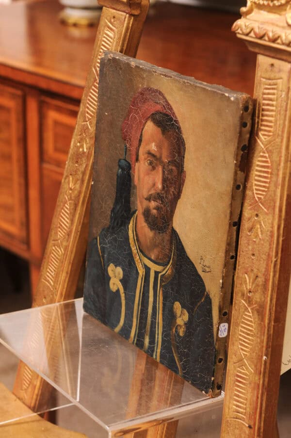 19th Century French Oil on Canvas Portrait of a Man, "Zouavve" - Image 9