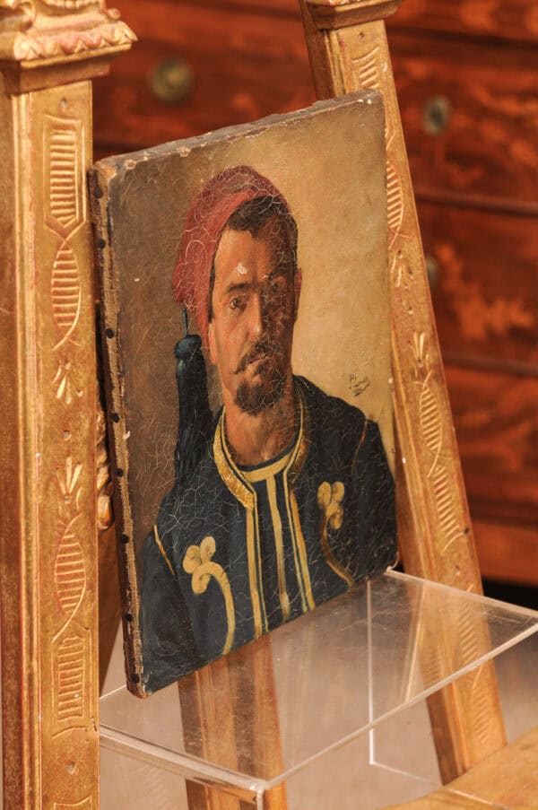 19th Century French Oil on Canvas Portrait of a Man, "Zouavve" - Image 10