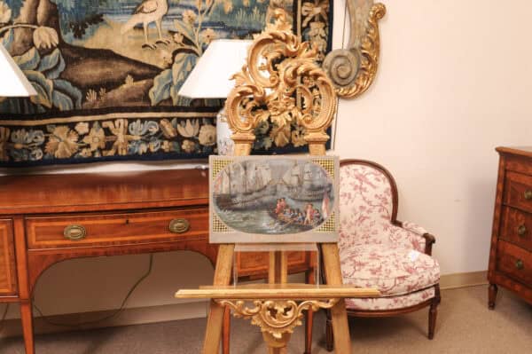 19th Century Italian Oil on Canvas "Battleship" Painting - Image 4