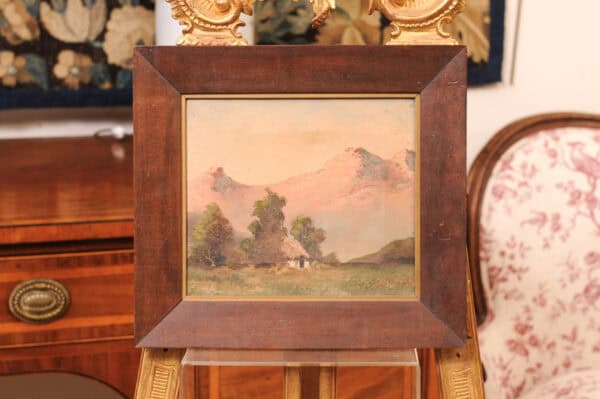Framed Oil Landscape Painting of Mountain Vista, 19th Century France - Image 3