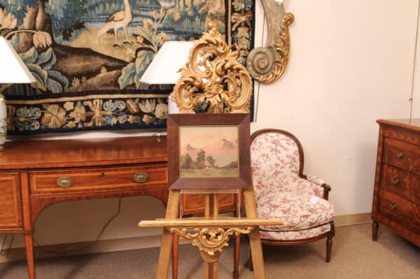 Framed Oil Landscape Painting of Mountain Vista, 19th Century France - Image 4