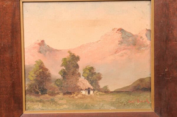 Framed Oil Landscape Painting of Mountain Vista, 19th Century France - Image 5