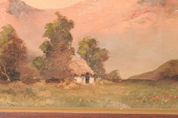 Framed Oil Landscape Painting of Mountain Vista, 19th Century France - Image 6