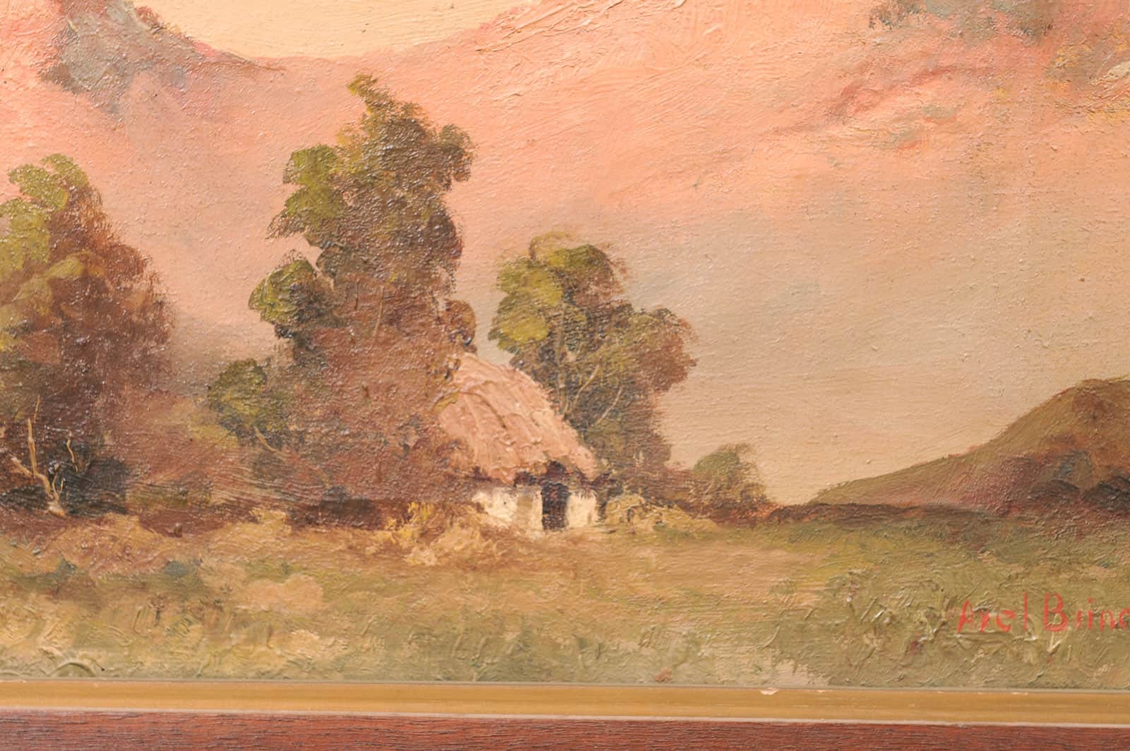 Framed Oil Landscape Painting of Mountain Vista, 19th Century France - Image 6