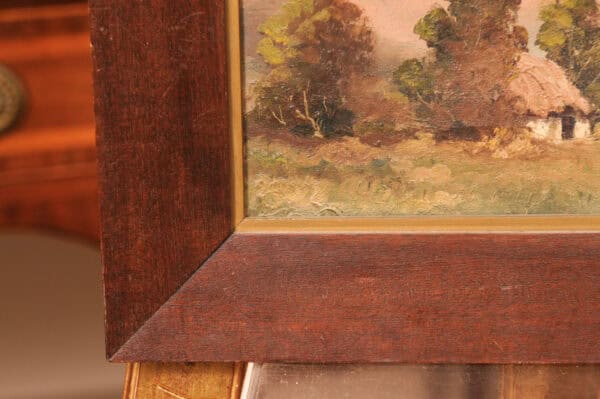 Framed Oil Landscape Painting of Mountain Vista, 19th Century France - Image 8