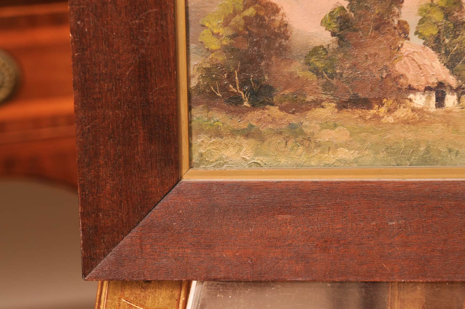 Framed Oil Landscape Painting of Mountain Vista, 19th Century France - Image 8