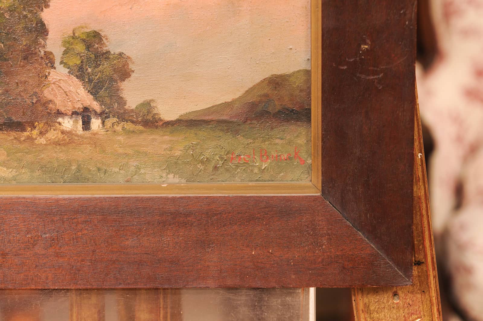 Framed Oil Landscape Painting of Mountain Vista, 19th Century France - Image 10