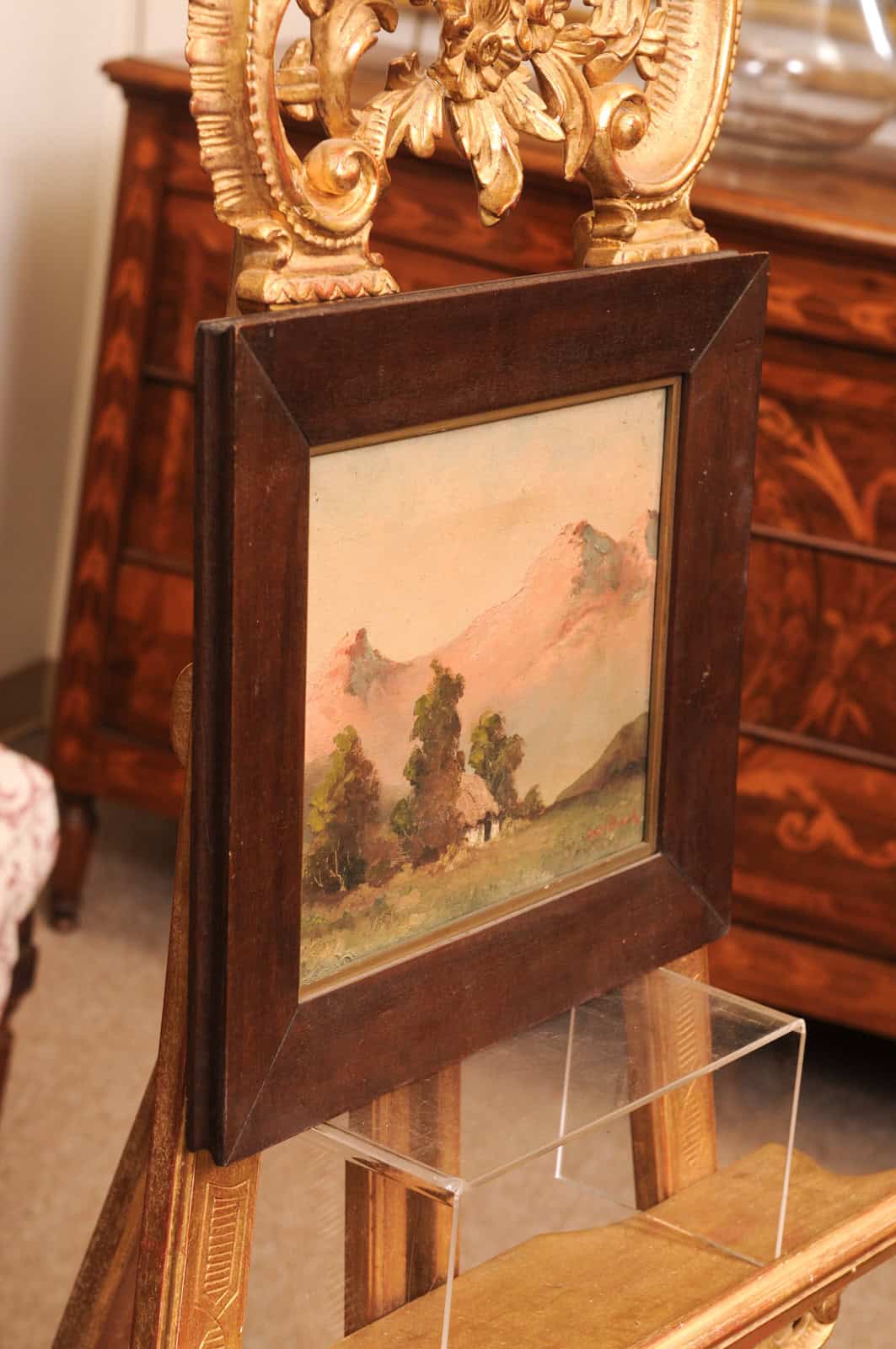 Framed Oil Landscape Painting of Mountain Vista, 19th Century France - Image 11