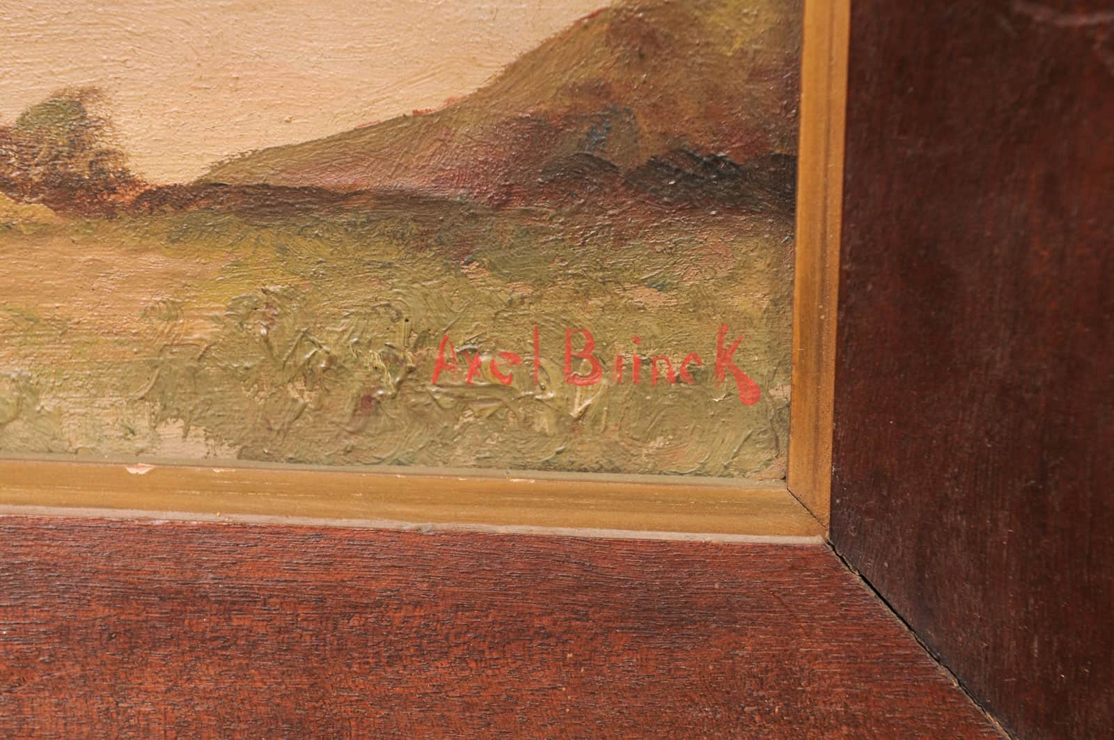 Framed Oil Landscape Painting of Mountain Vista, 19th Century France - Image 13