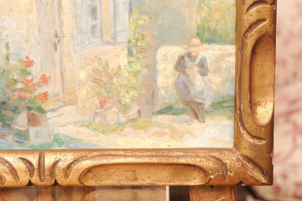 Giltwood Framed Impressionist Painting Oil on Canvas, 19th Century - Image 9