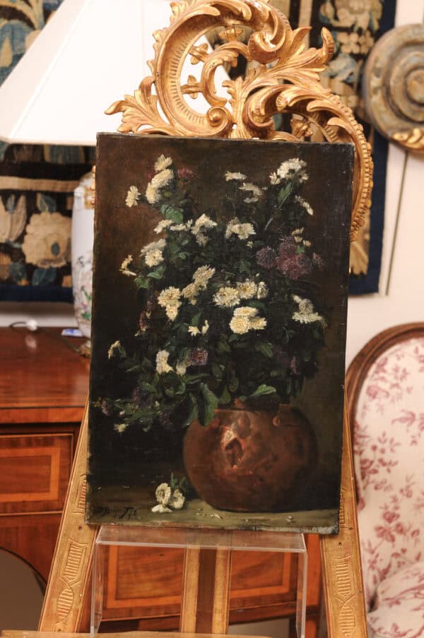 Still Life Floral Painting dated 1872 by Beiget - Image 3
