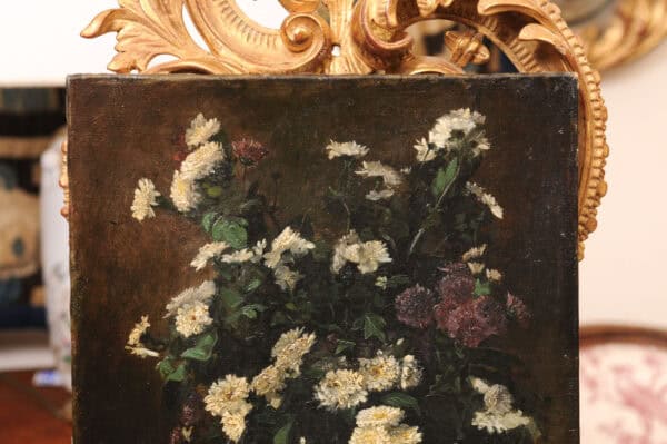 Still Life Floral Painting dated 1872 by Beiget - Image 5