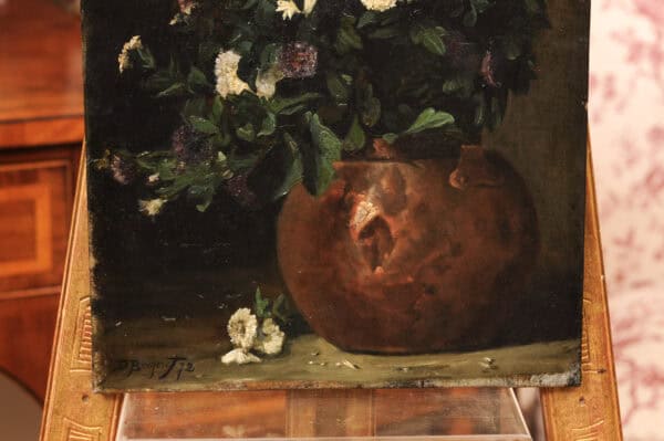 Still Life Floral Painting dated 1872 by Beiget - Image 7