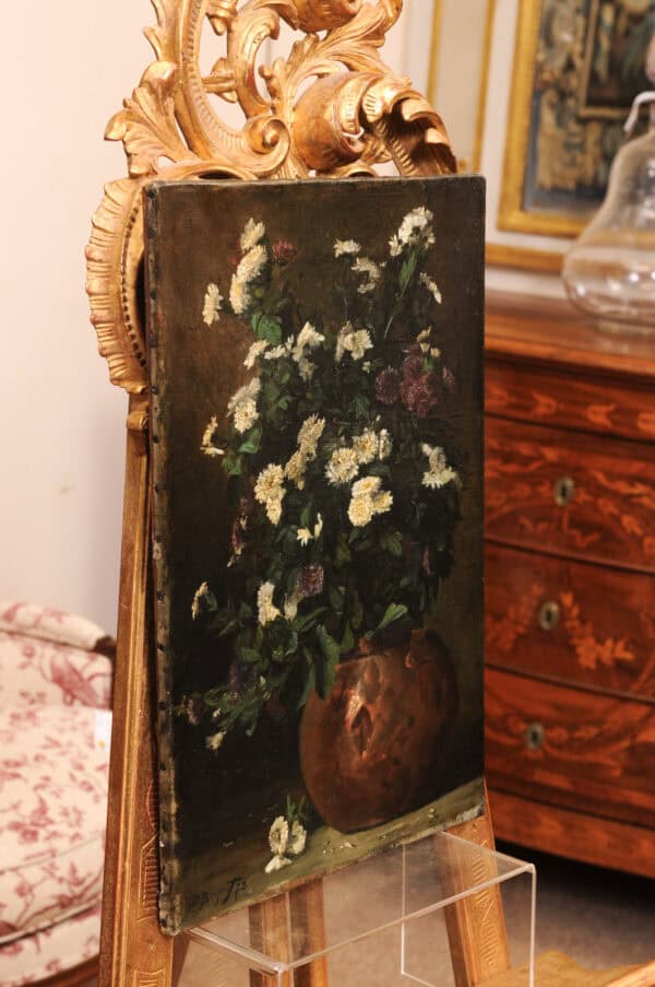 Still Life Floral Painting dated 1872 by Beiget - Image 9