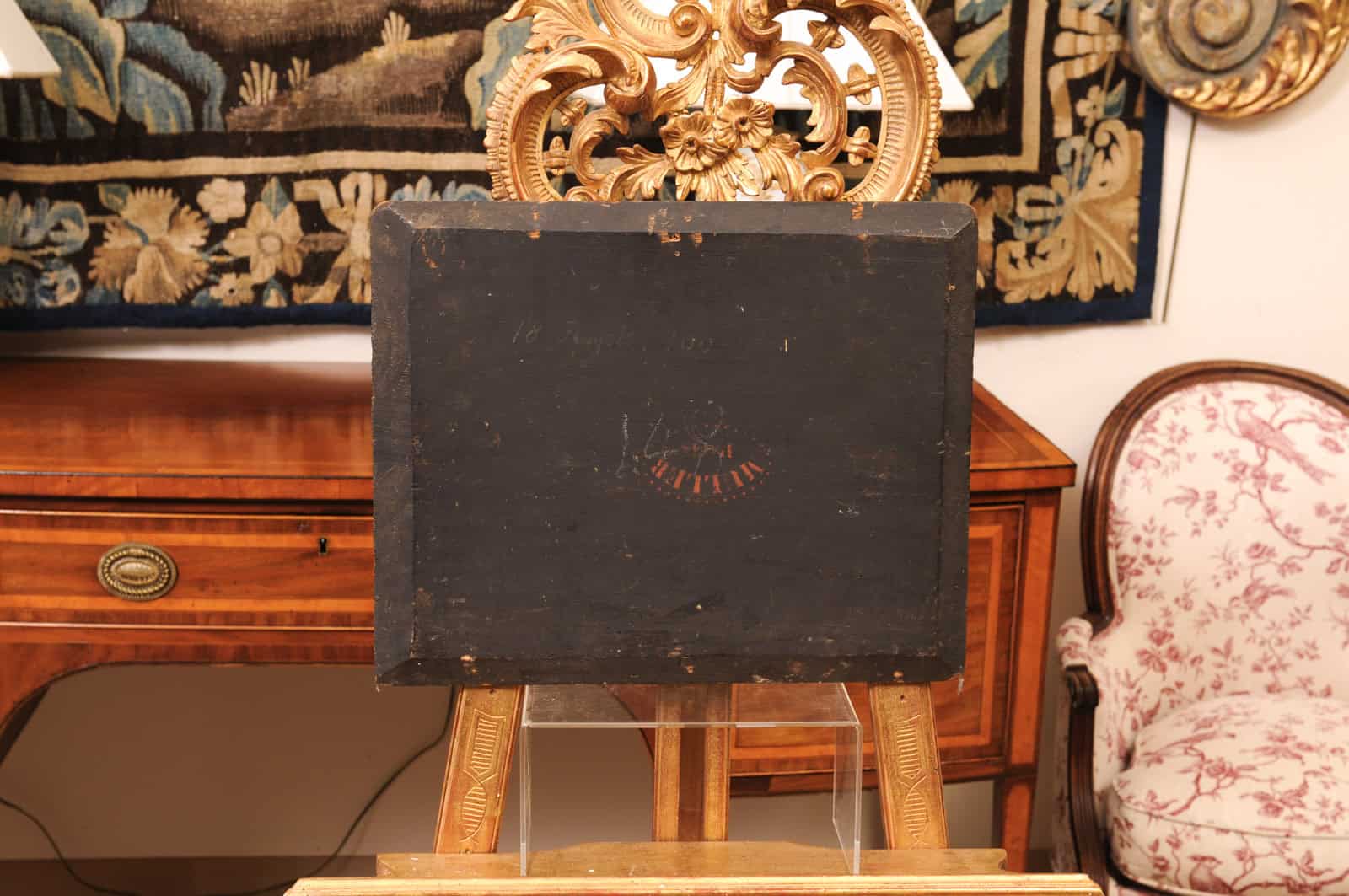 19th Century French Oil on Board Still Life Painting, Basket of Fruits, Signed "A. Claude" - Image 13