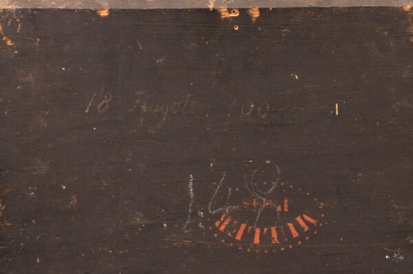 19th Century French Oil on Board Still Life Painting, Basket of Fruits, Signed "A. Claude" - Image 14