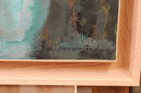 Framed Oil on Canvas Floral Painting by Herzari Fend ca. 1970 - Image 10