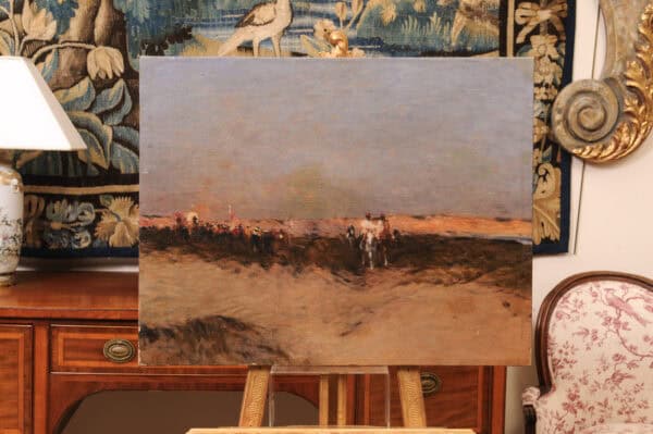 Large Oil on Canvas Painting of Desert Landscape - Image 3