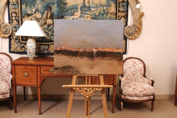 Large Oil on Canvas Painting of Desert Landscape - Image 4