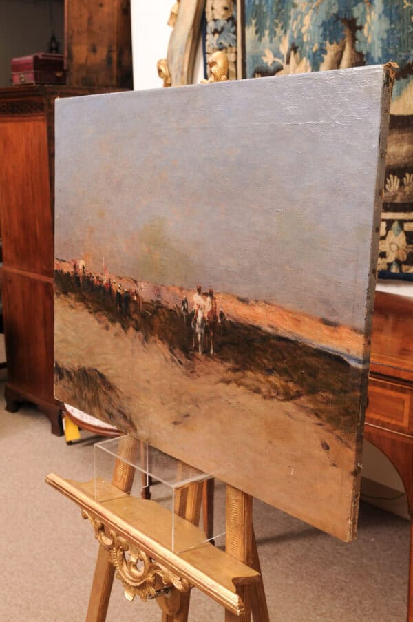 Large Oil on Canvas Painting of Desert Landscape - Image 12