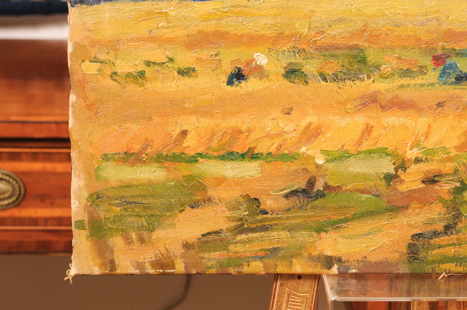 Oil on Canvas Landscape Painting with Horse, France 20th c. - Image 4