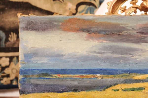 Oil on Canvas Landscape Painting with Horse, France 20th c. - Image 7