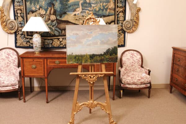 19th Century Oil on Canvas Tree Tops Painting - Image 4