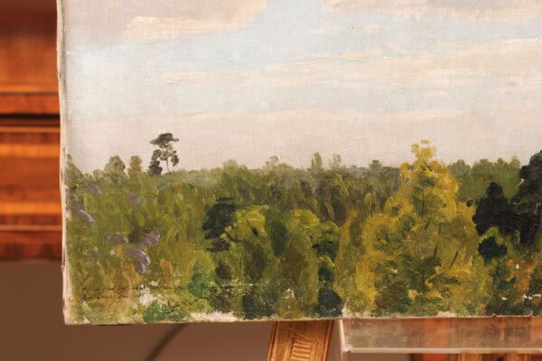 19th Century Oil on Canvas Tree Tops Painting - Image 5