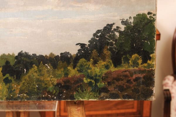 19th Century Oil on Canvas Tree Tops Painting - Image 7