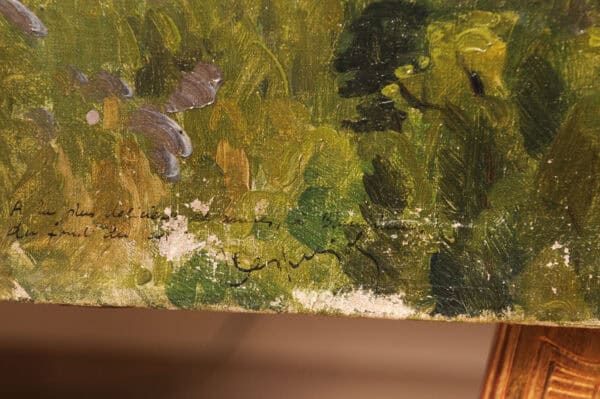 19th Century Oil on Canvas Tree Tops Painting - Image 9