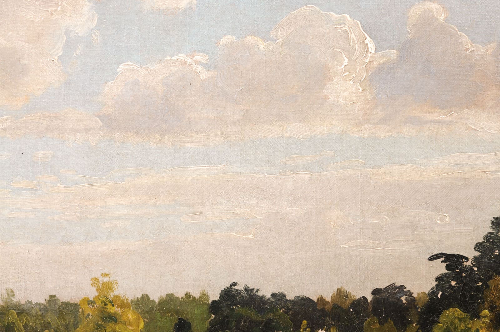 19th Century Oil on Canvas Tree Tops Painting - Image 10