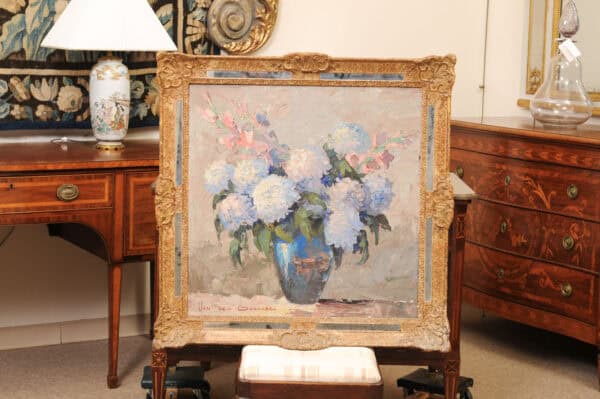 Giltwood French Framed Oil on Canvas Floral Painting - Image 3