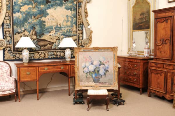 Giltwood French Framed Oil on Canvas Floral Painting - Image 4