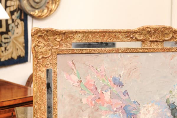 Giltwood French Framed Oil on Canvas Floral Painting - Image 5