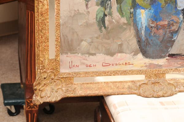 Giltwood French Framed Oil on Canvas Floral Painting - Image 6