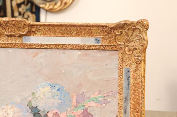 Giltwood French Framed Oil on Canvas Floral Painting - Image 8