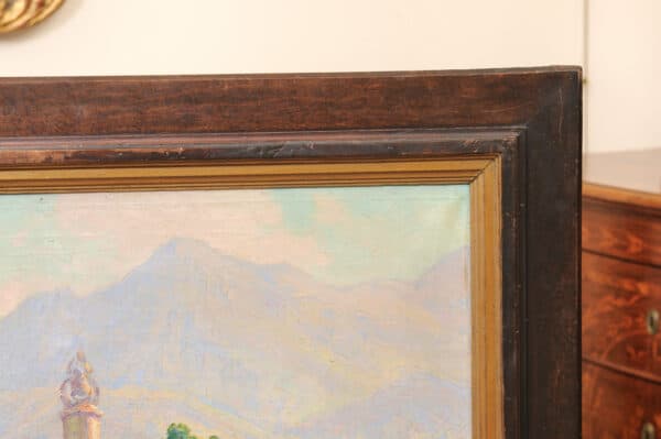 Large Framed Oil on Canvas Landscape Painting, South of France Castellane ca. 1900 - Image 6