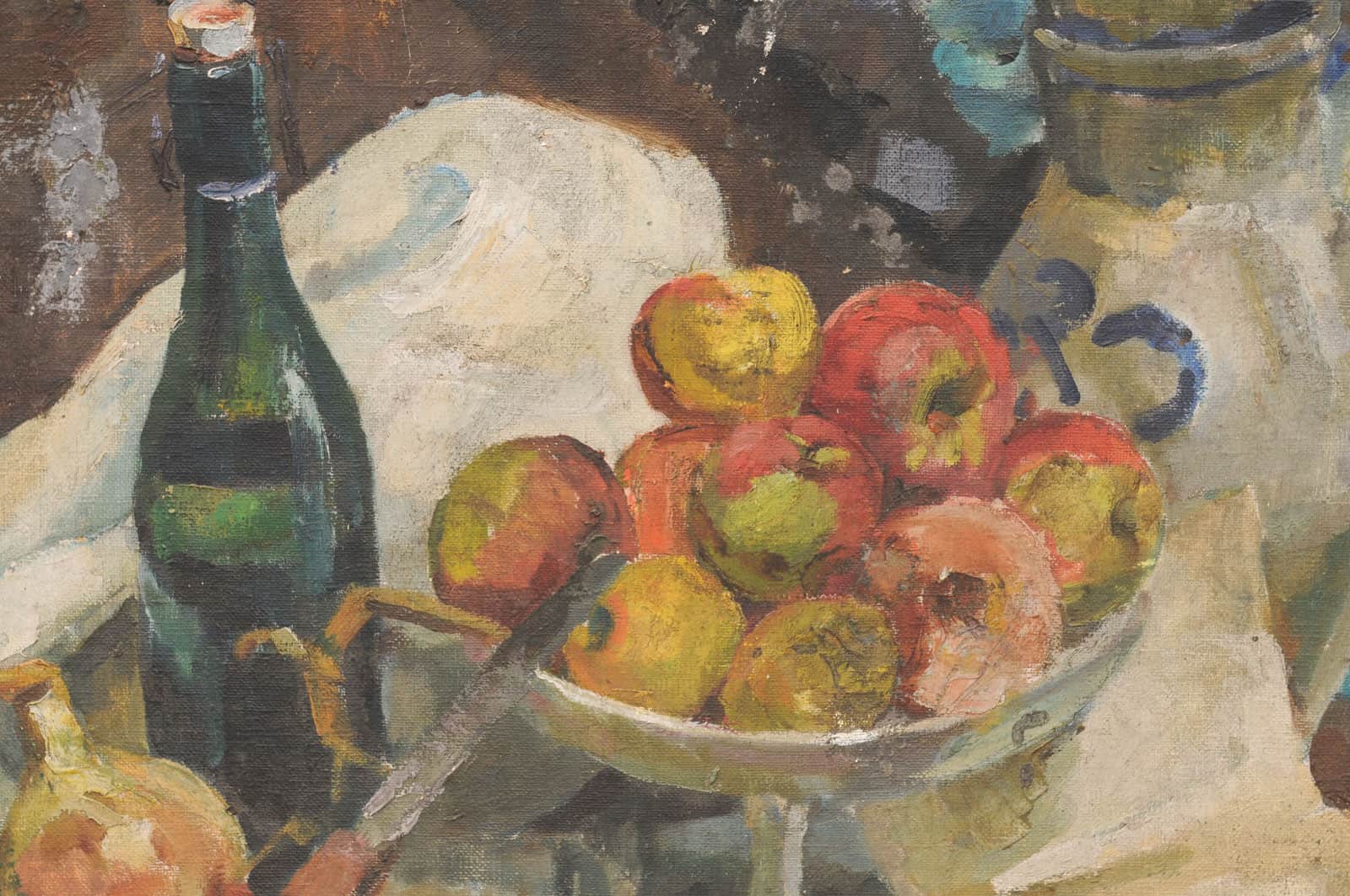 Oil on Canvas Still Life Painting, France ca. 1920 - Image 9