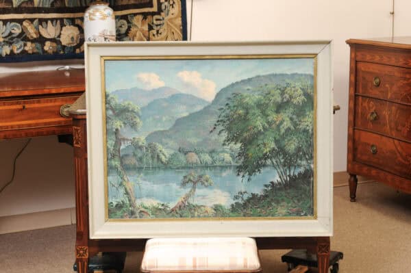 Large Framed Oil on Canvas Painted Landscape , 20th c - Image 3