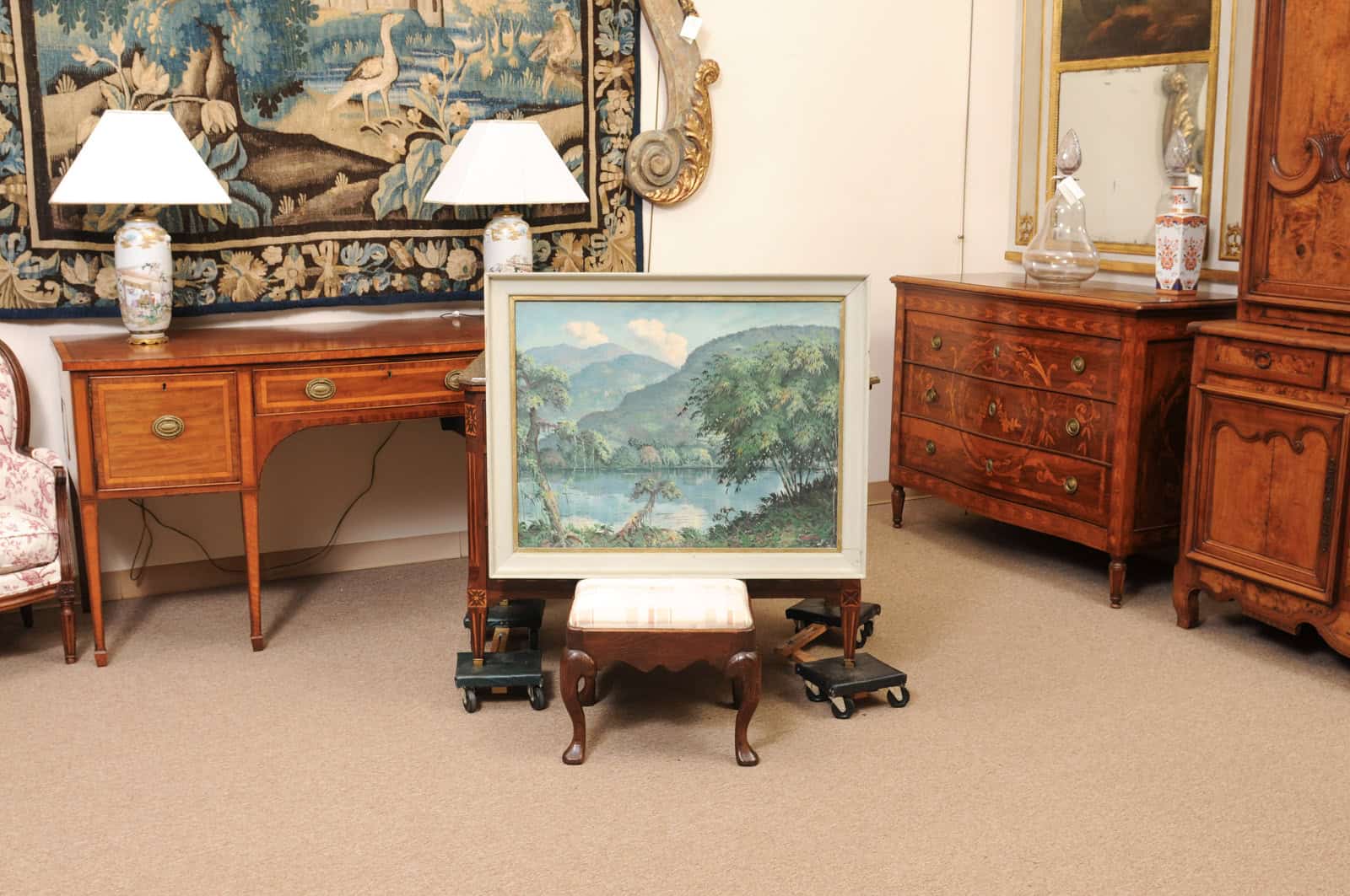Large Framed Oil on Canvas Painted Landscape , 20th c - Image 4