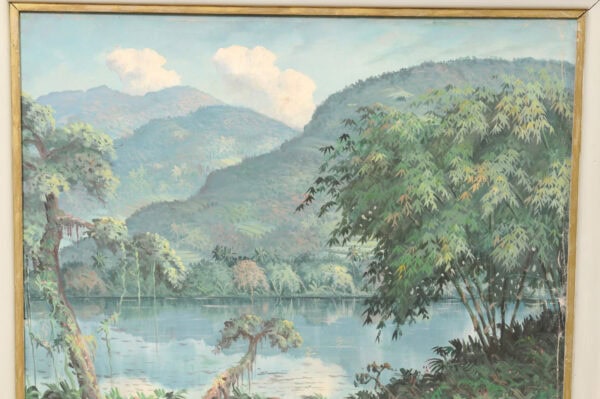Large Framed Oil on Canvas Painted Landscape , 20th c - Image 5
