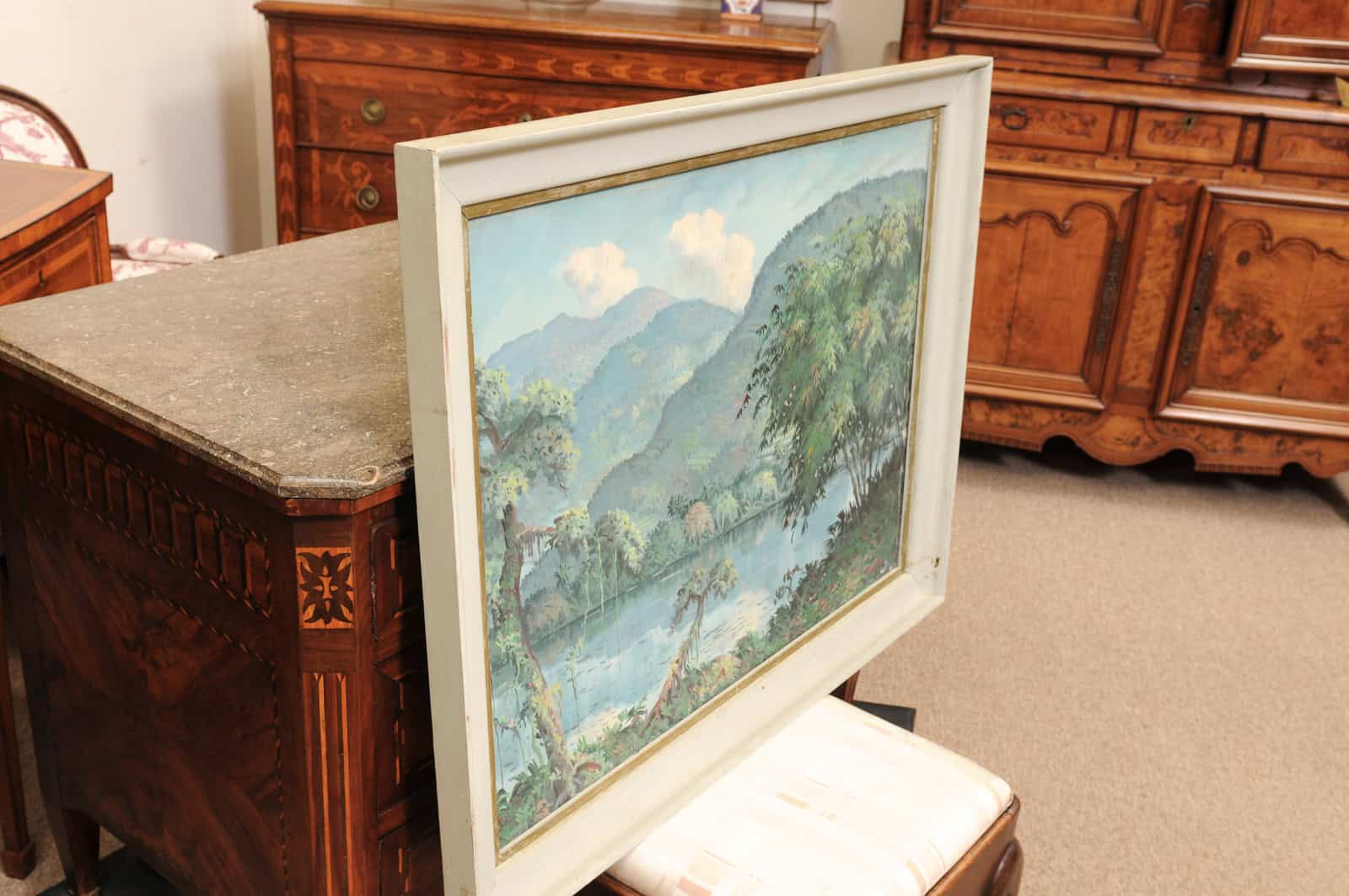 Large Framed Oil on Canvas Painted Landscape , 20th c - Image 11
