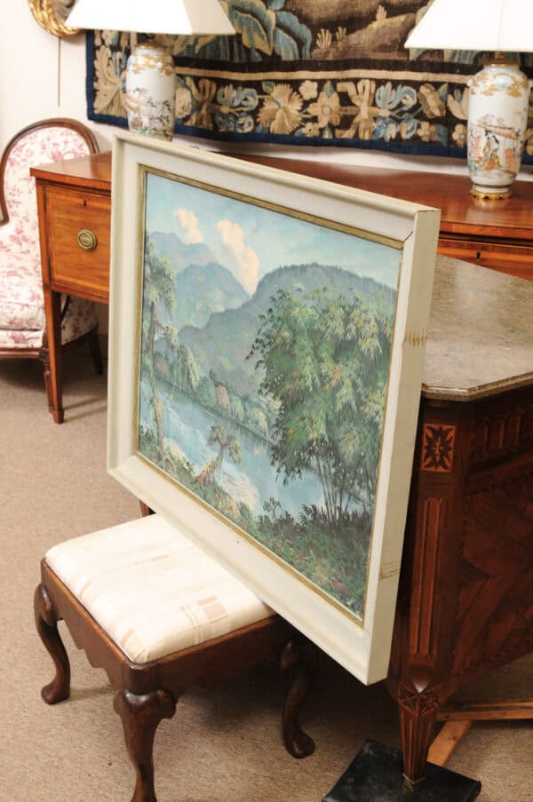 Large Framed Oil on Canvas Painted Landscape , 20th c - Image 12
