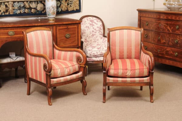 Pair of Restoration Period Bergeres, France 19th Century - Image 3