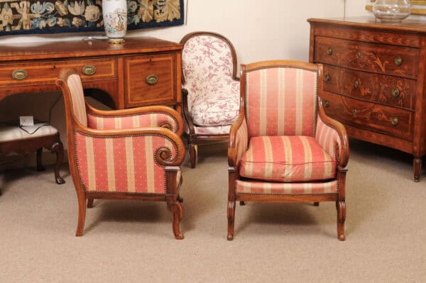 Pair of Restoration Period Bergeres, France 19th Century - Image 7