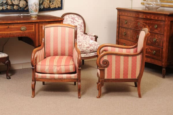 Pair of Restoration Period Bergeres, France 19th Century - Image 11