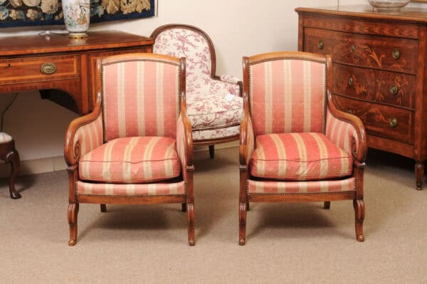 Pair of Restoration Period Bergeres, France 19th Century - Image 12